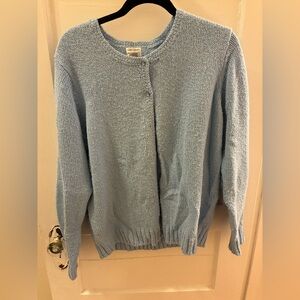 Leon Levin Hand Loomed Light Blue Cardigan Sweater